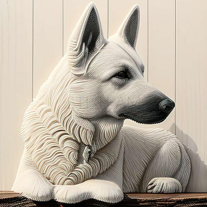 Swedish white Elkhound dog